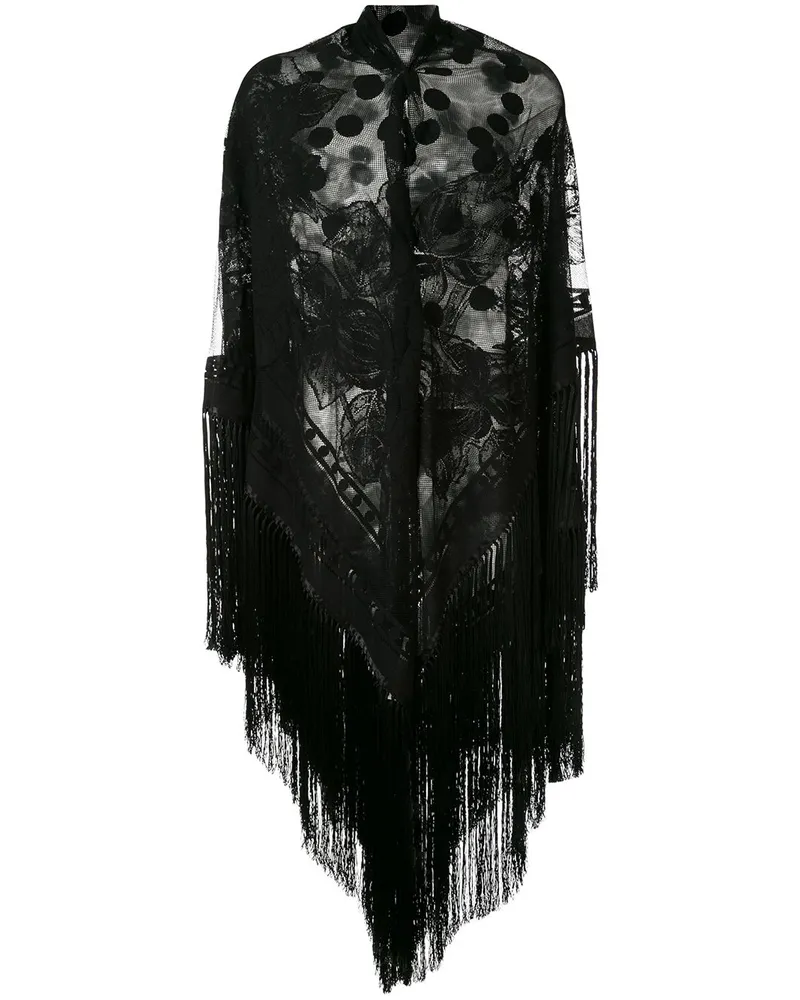 Dolce & Gabbana Schal mit Fransen - Schwarz Schwarz