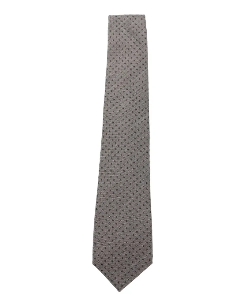BARBA micro-pattern silk tie - Grau Grau
