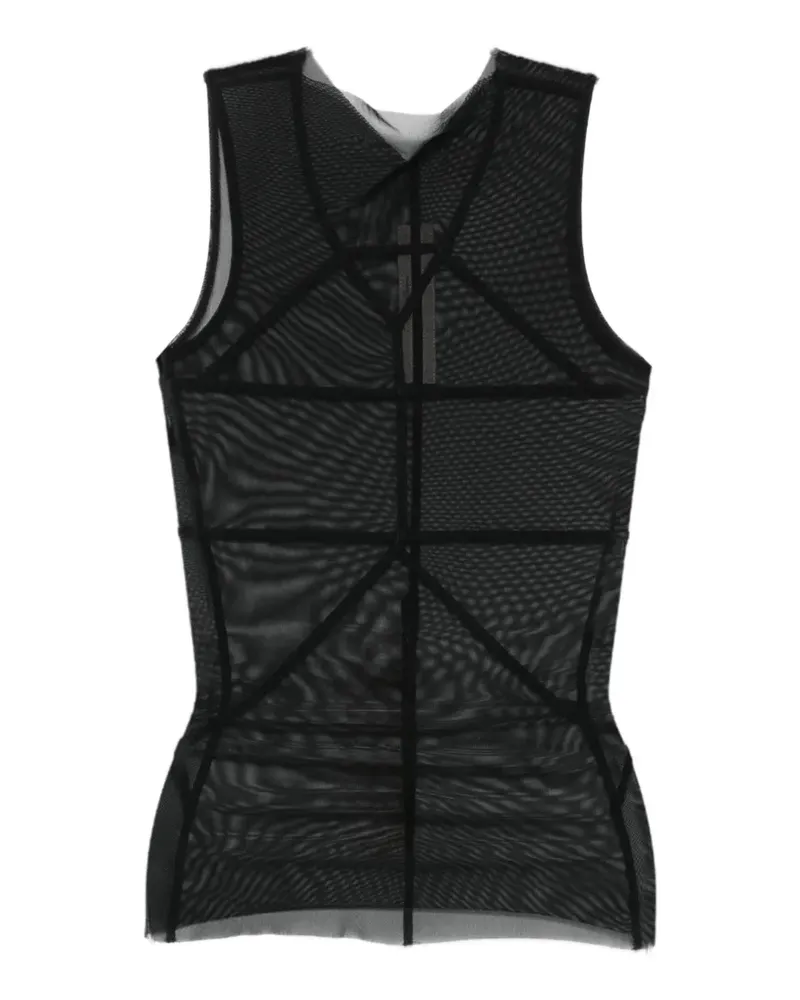 Rick Owens Semi-transparentes SI Temple Oberteil - Schwarz Schwarz