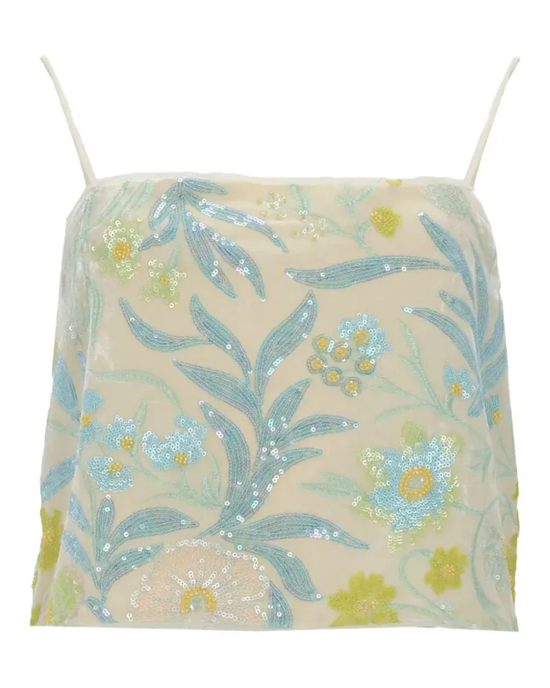 Baum und Pferdgarten Jovana sequin-embellished floral-embroidered top - Nude Nude