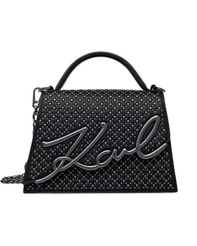 Karl Lagerfeld Handtasche mit Nieten - Schwarz Schwarz
