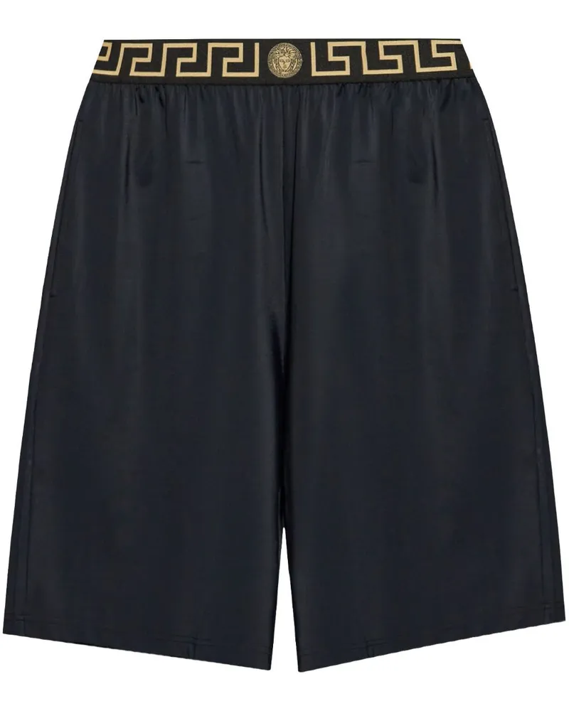 Versace Shorts mit Greca-Bund - Schwarz Schwarz
