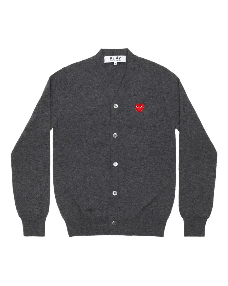 Comme des Garçons Heart-appliqué cardigan - Grau Grau