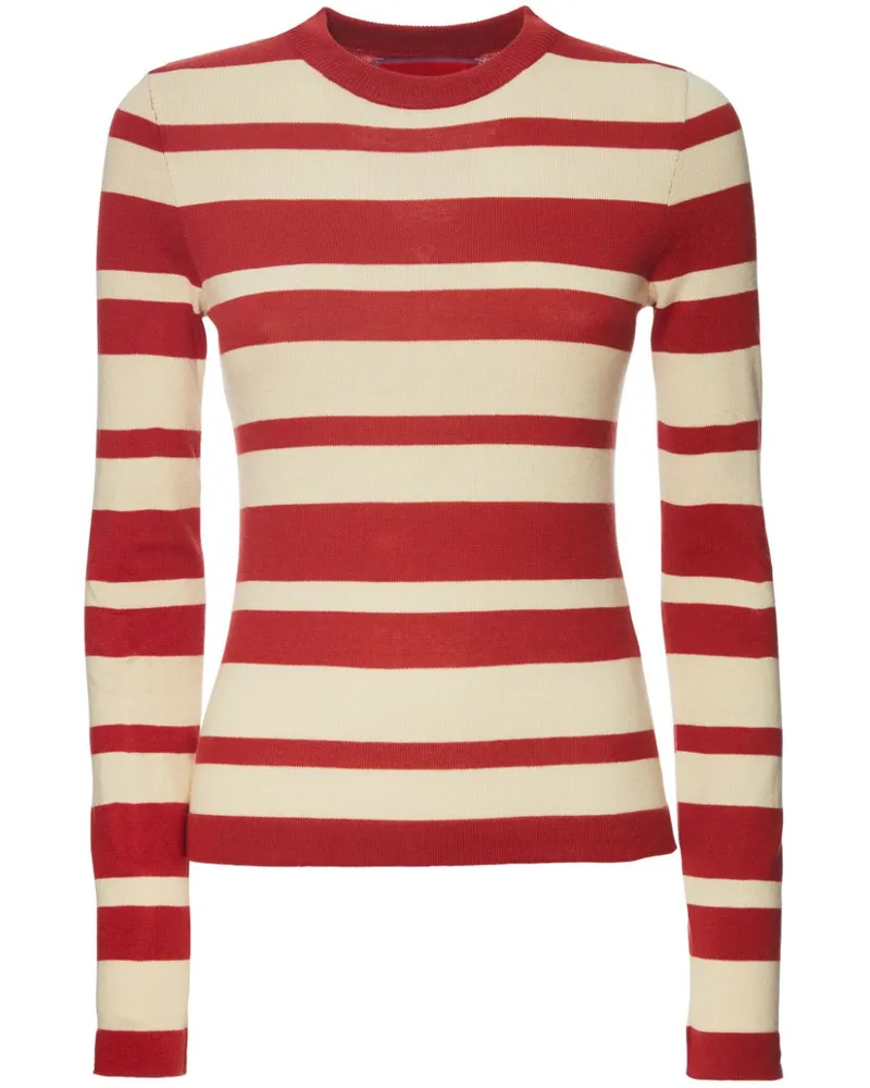 La DoubleJ Gestreifter Pullover - Nude Nude