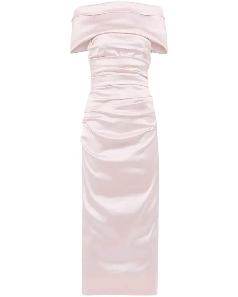 Talbot Runhof Schulterfreies Midikleid - Rosa Rosa