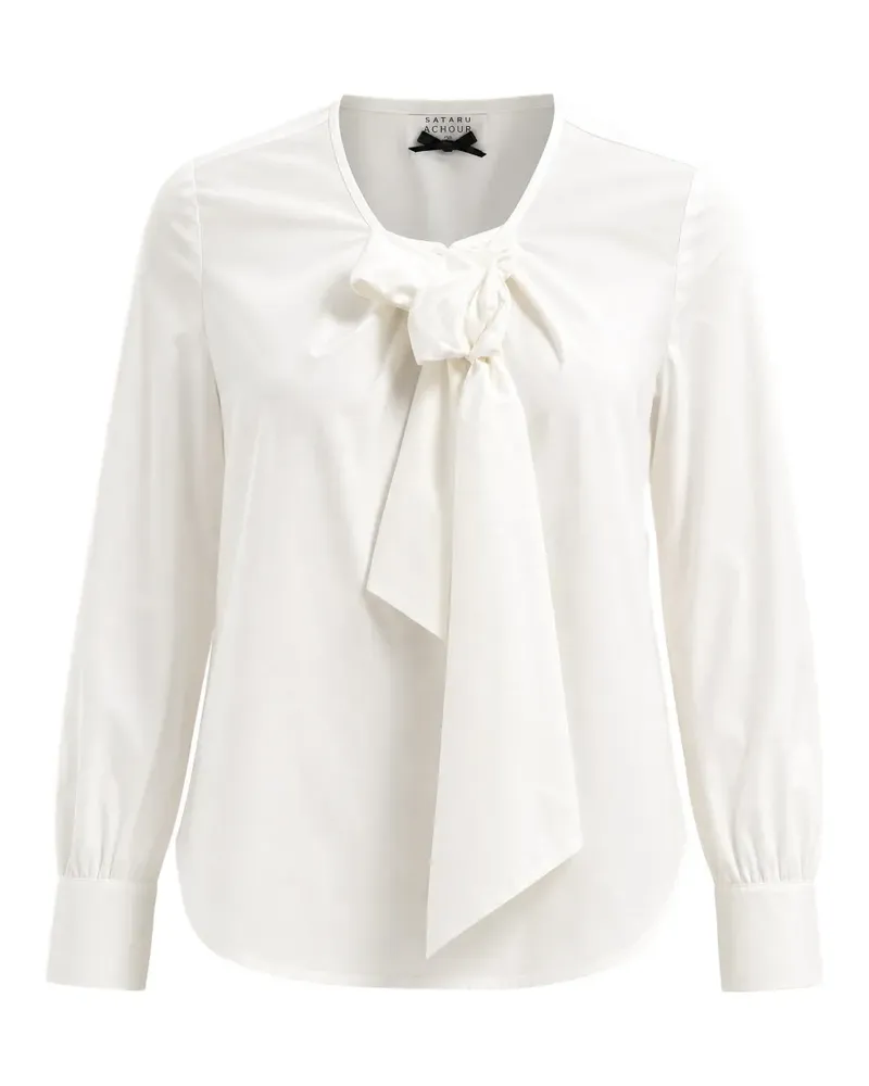 Edward Achour bow-detail long-sleeve blouse - Weiß Weiß