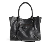mini Le City leather tote bag - Schwarz
