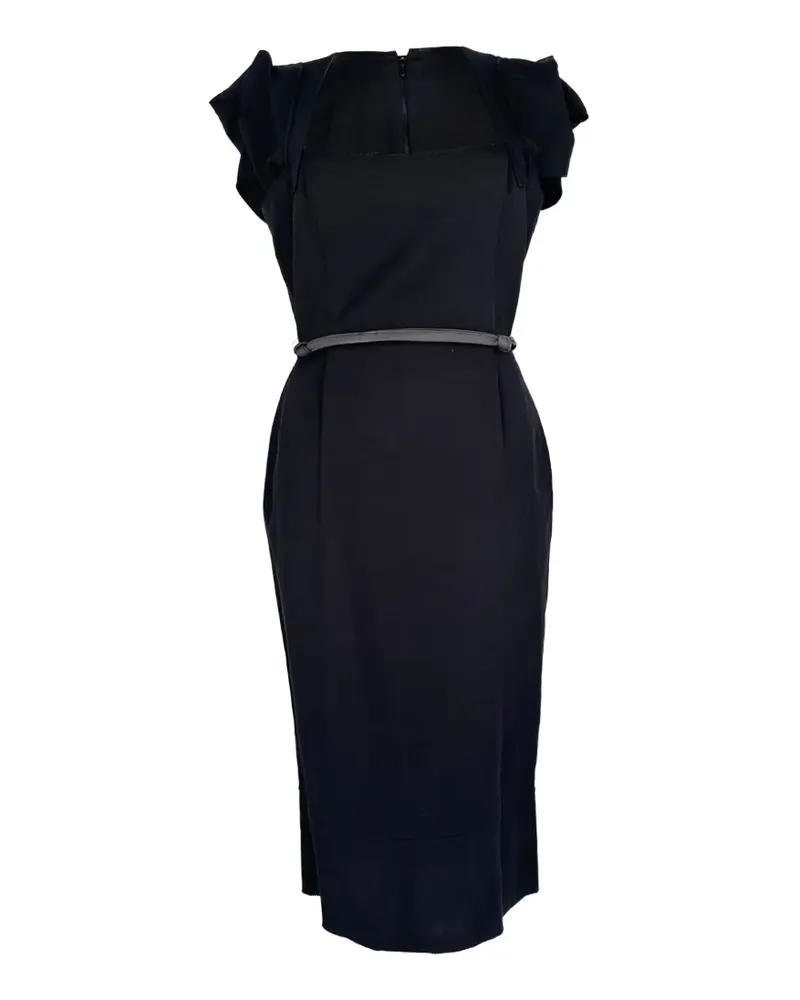Roland Mouret Galaxy Midikleid mit Gürtel - Schwarz Schwarz