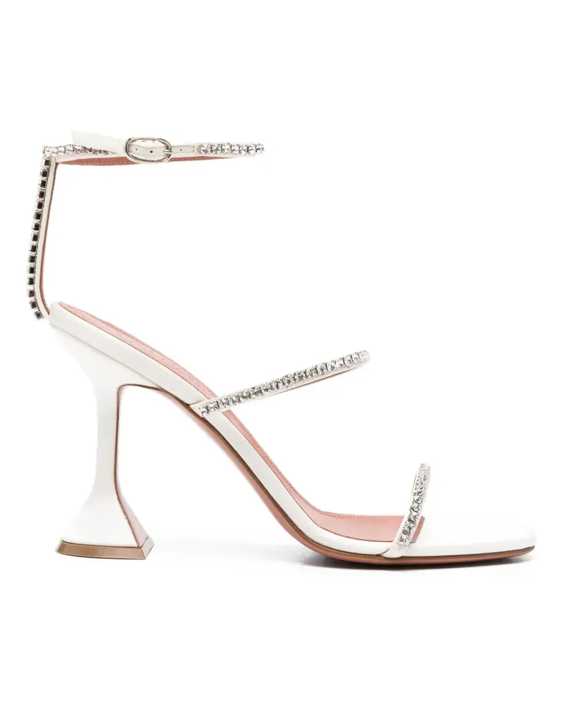 Amina Muaddi Gilda Sandalen mit Kristallen - Weiß Weiß