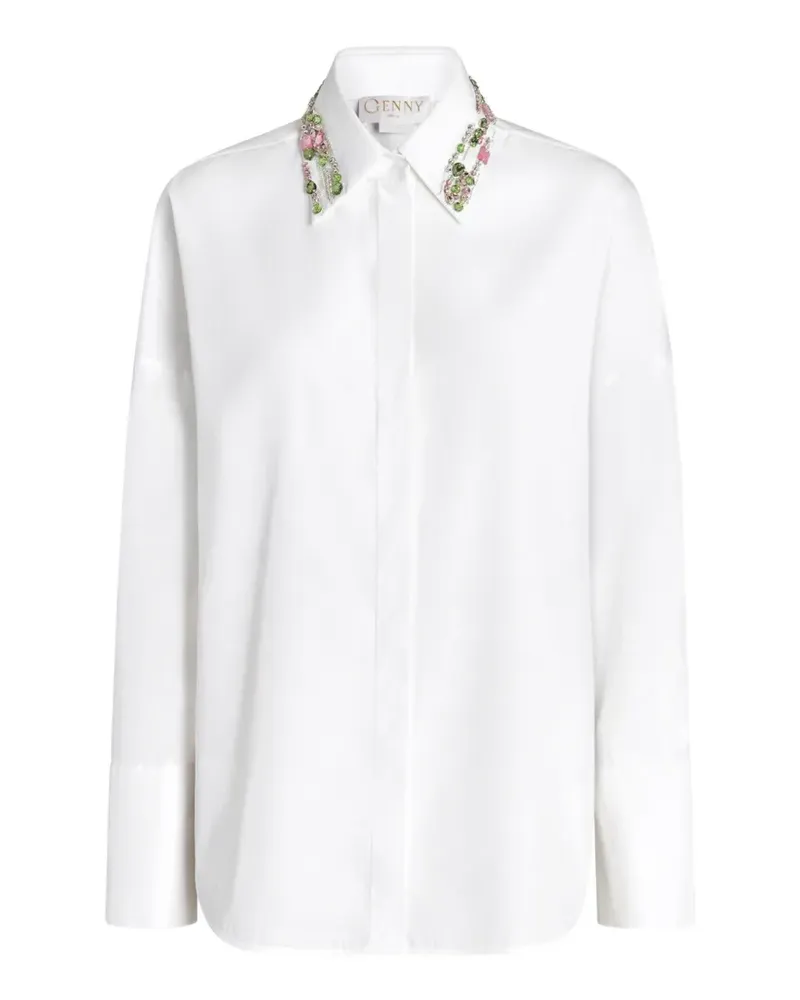 Genny Hemd mit verziertem Kragen - Weiß Weiß