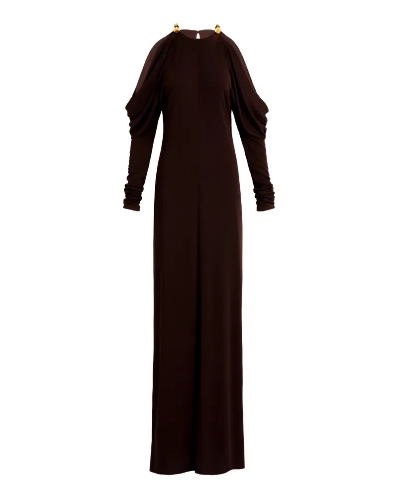 Silvia Tcherassi Kilian cold-shoulder maxi dress - Braun Braun