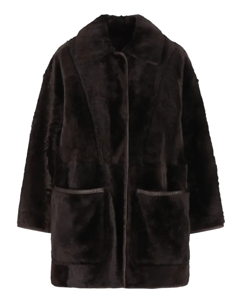 Max Mara Wendbarer Ledermantel - Braun Braun