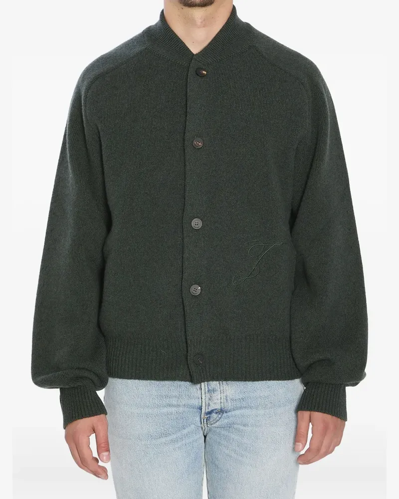 Jacquemus Gerippter Cardigan mit Raglanärmeln - Grün Grün