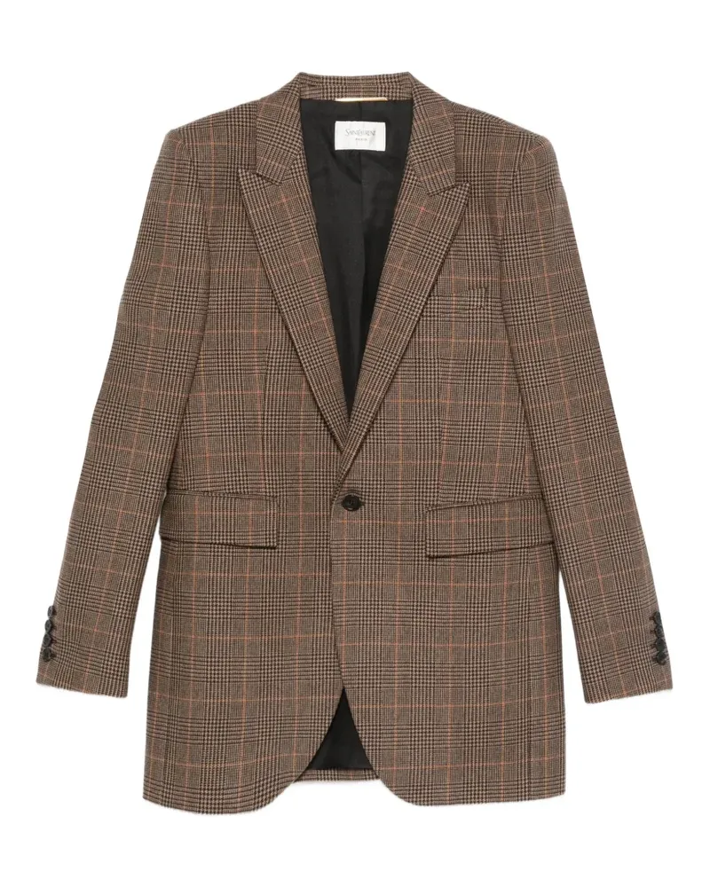 Saint Laurent Kariertes Sakko - Braun Braun