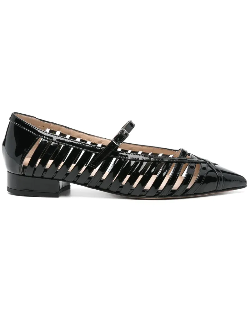 Anna F. Ballerinas mit Cut-Out - Schwarz Schwarz