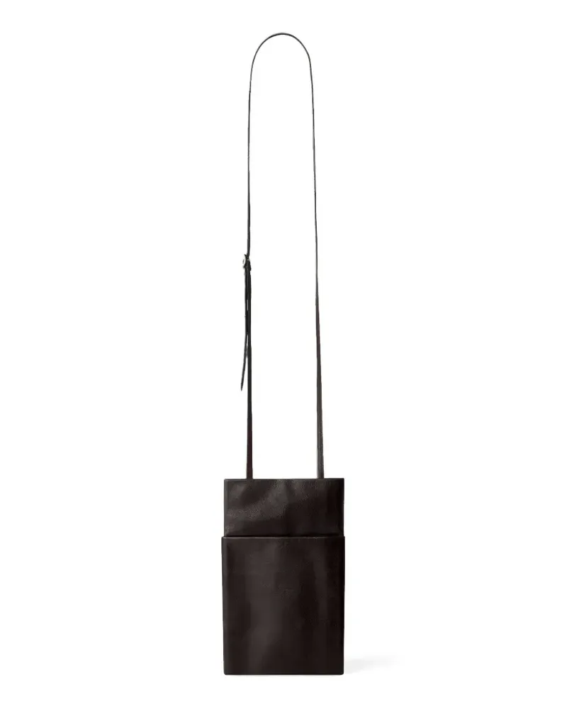 Christophe Lemaire Book Clutch aus gekörntem Leder - Braun Braun