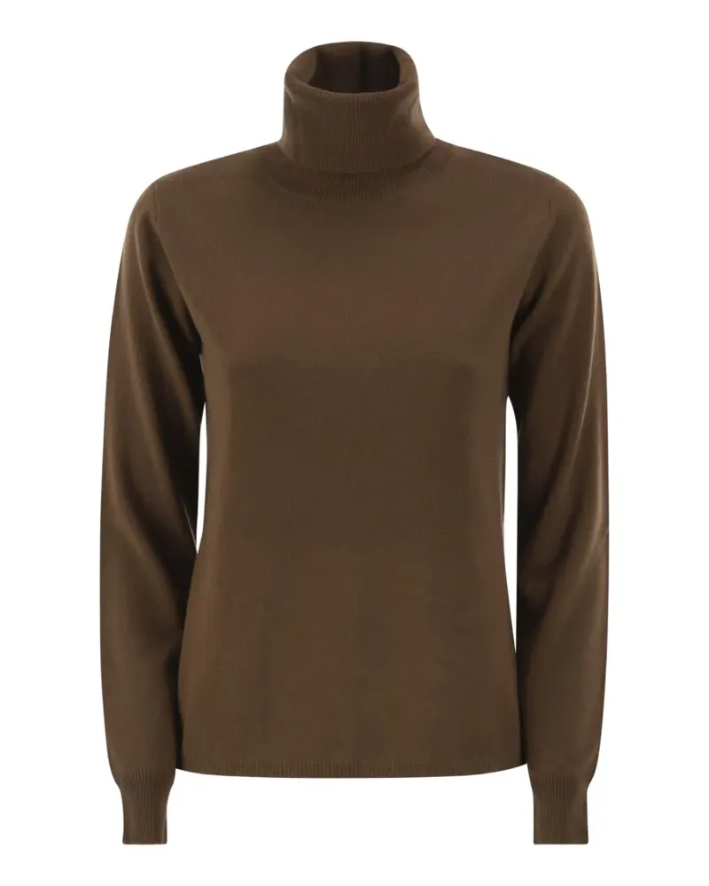 Max Mara roll-neck fine-knit sweater - Braun Braun