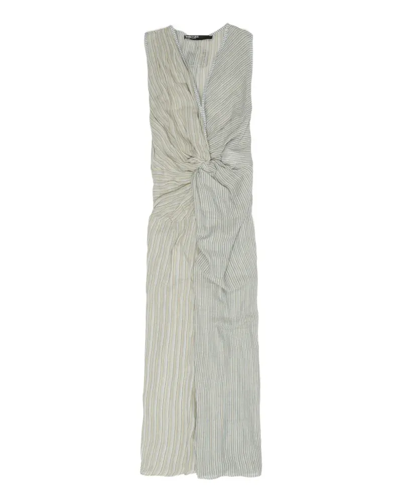 BIMBA Y LOLA Gestreiftes Maxikleid mit Knotendetail - Nude Nude