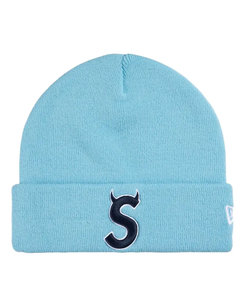 Supreme Being x New Era Devil S logo-embroidered beanie hat - Blau Blau