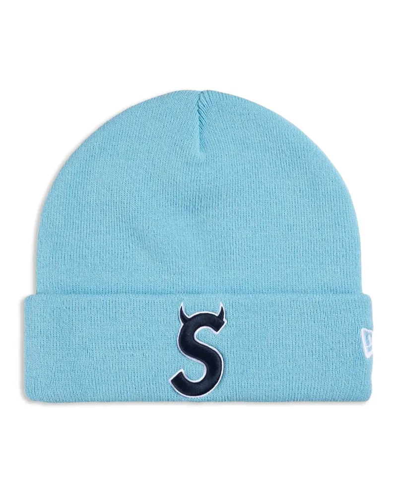 Supreme Being x New Era Devil S logo-embroidered beanie hat - Blau Blau