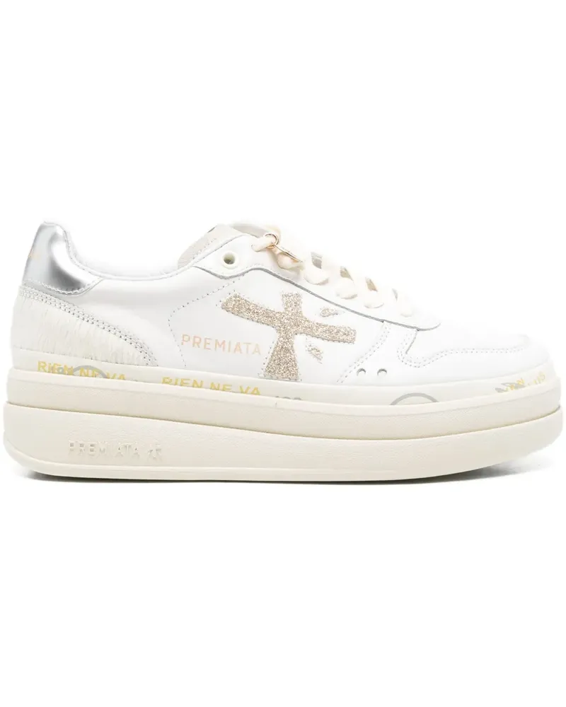 Premiata Sneakers mit Einsätzen - Weiß Weiß