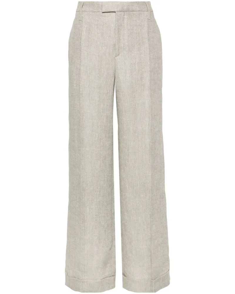Brunello Cucinelli Taillenhose aus Leinen - Grau Grau