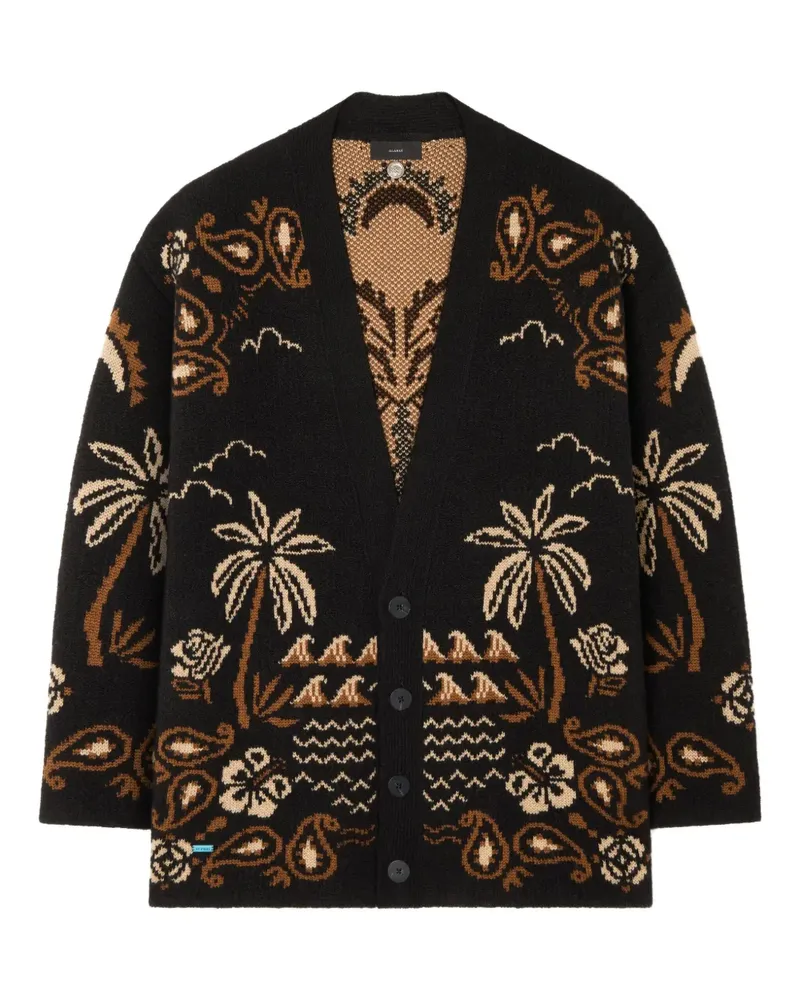 Alanui Glimpse of Eden Cardigan mit Paisleymuster - Schwarz Schwarz