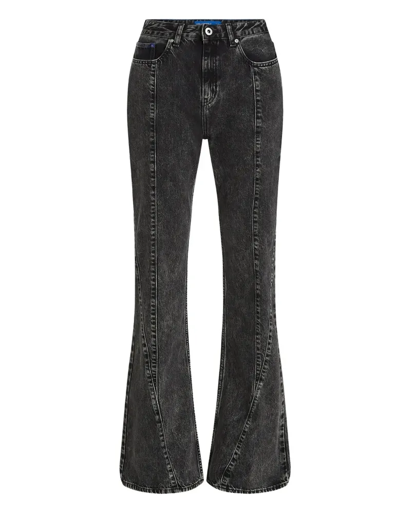 Karl Lagerfeld Schlagjeans mit hohem Bund - Grau Grau