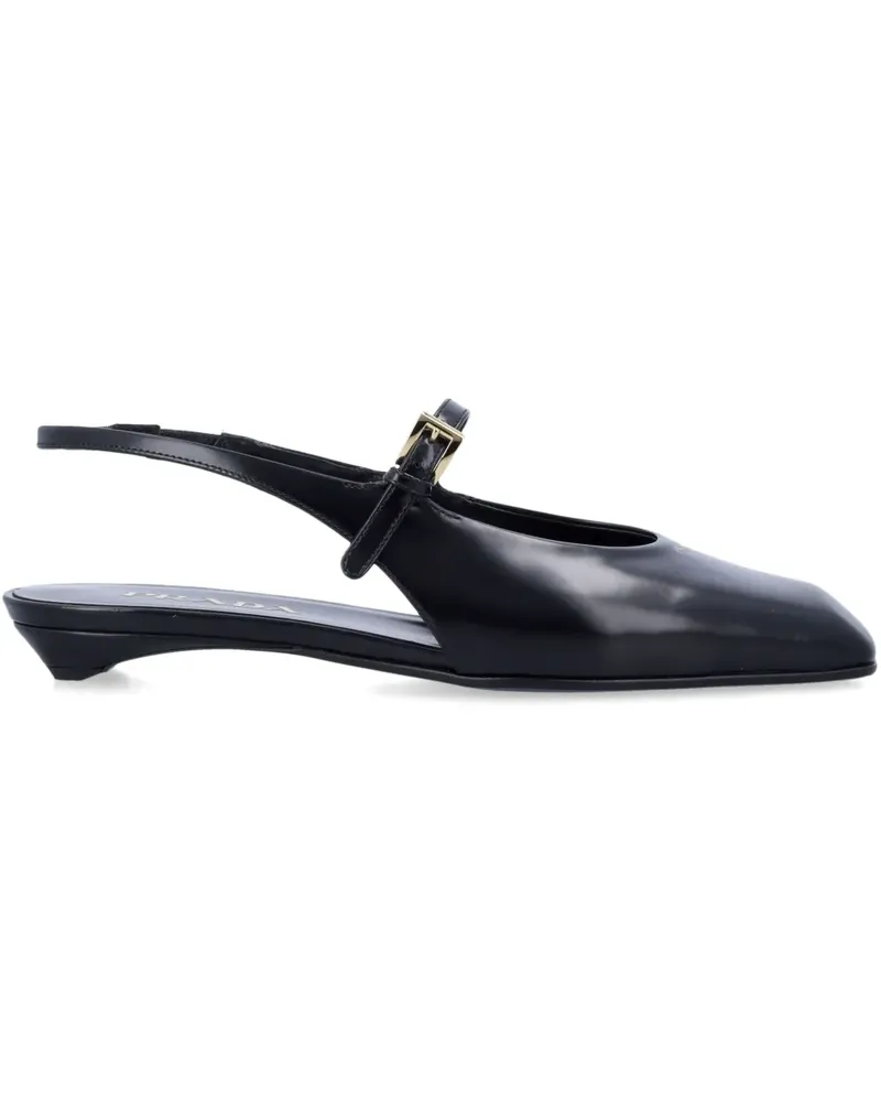 Prada Slingback-Ballerinas - Schwarz Schwarz