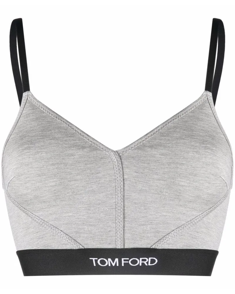 Tom Ford Cropped-Top mit Stretchanteil - Grau Grau