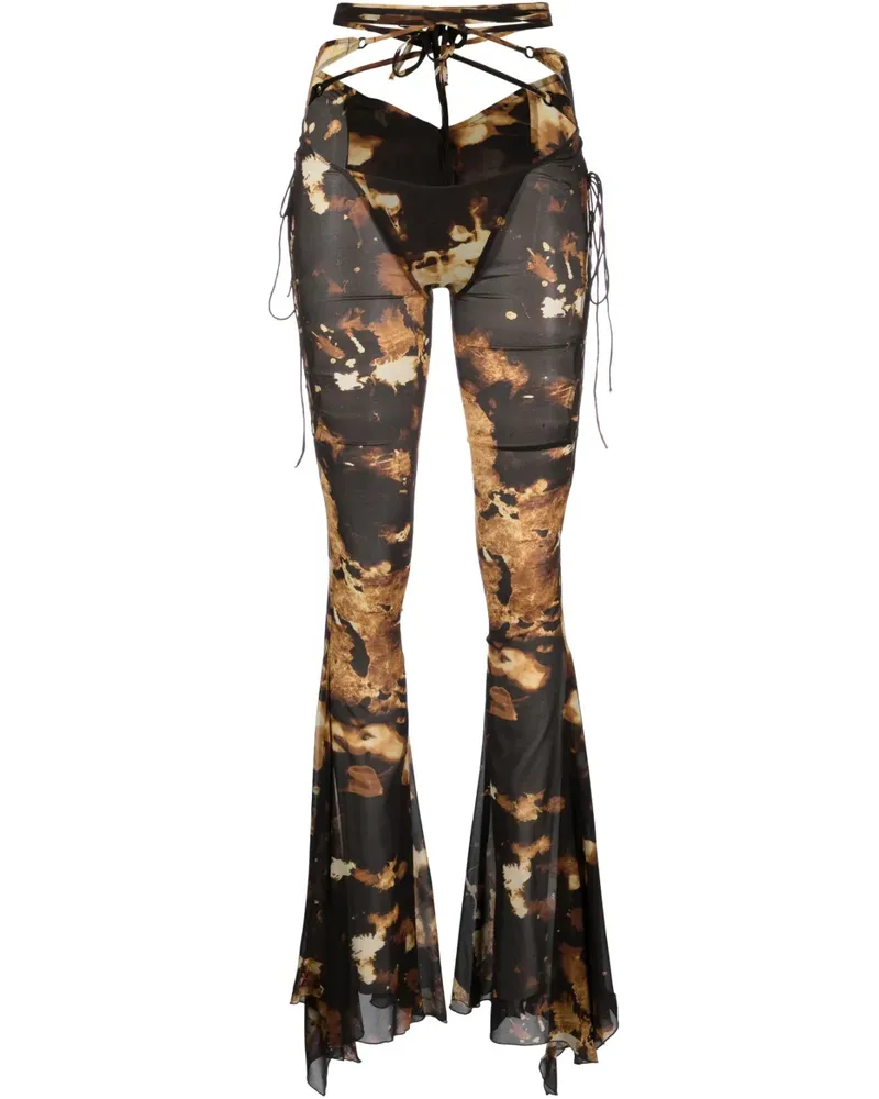 Charlotte Knowles Hose mit Camouflage-Print - Schwarz Schwarz
