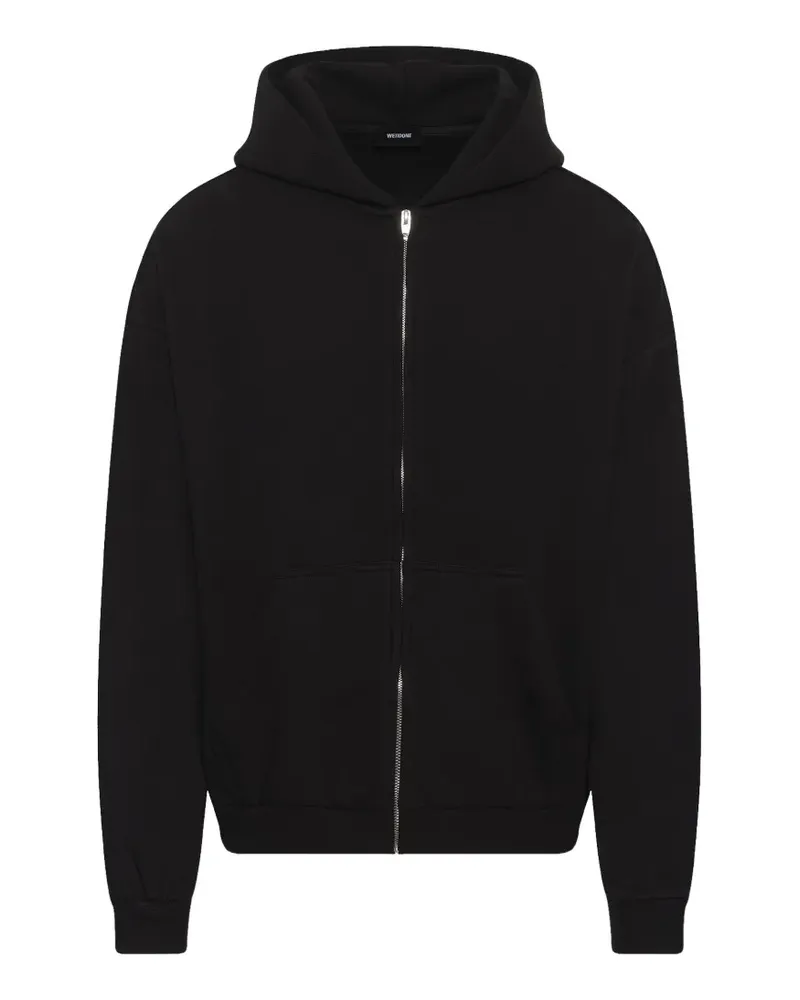 WE 11 DONE Kapuzenjacke mit Logo - Schwarz Schwarz