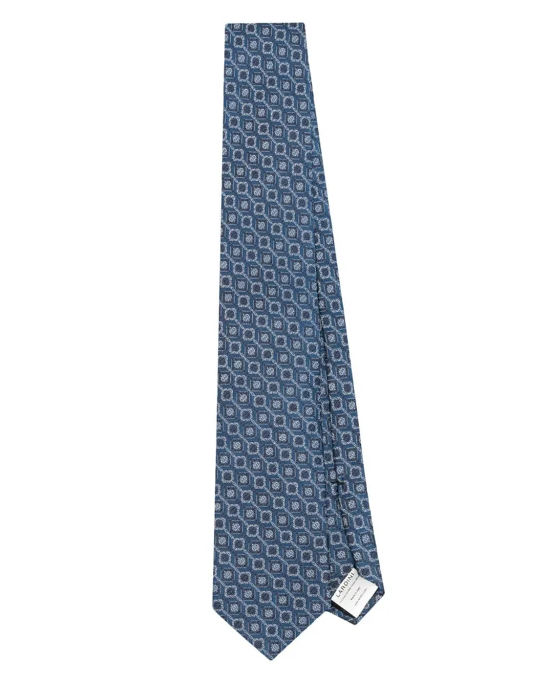 LARDINI Seidenkrawatte mit Jacquardmuster - Blau Blau