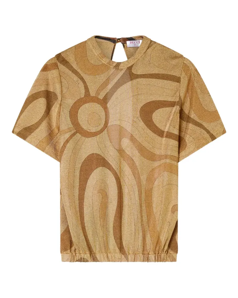 Emilio Pucci Oberteil mit Marmo-Print - Gold Gold