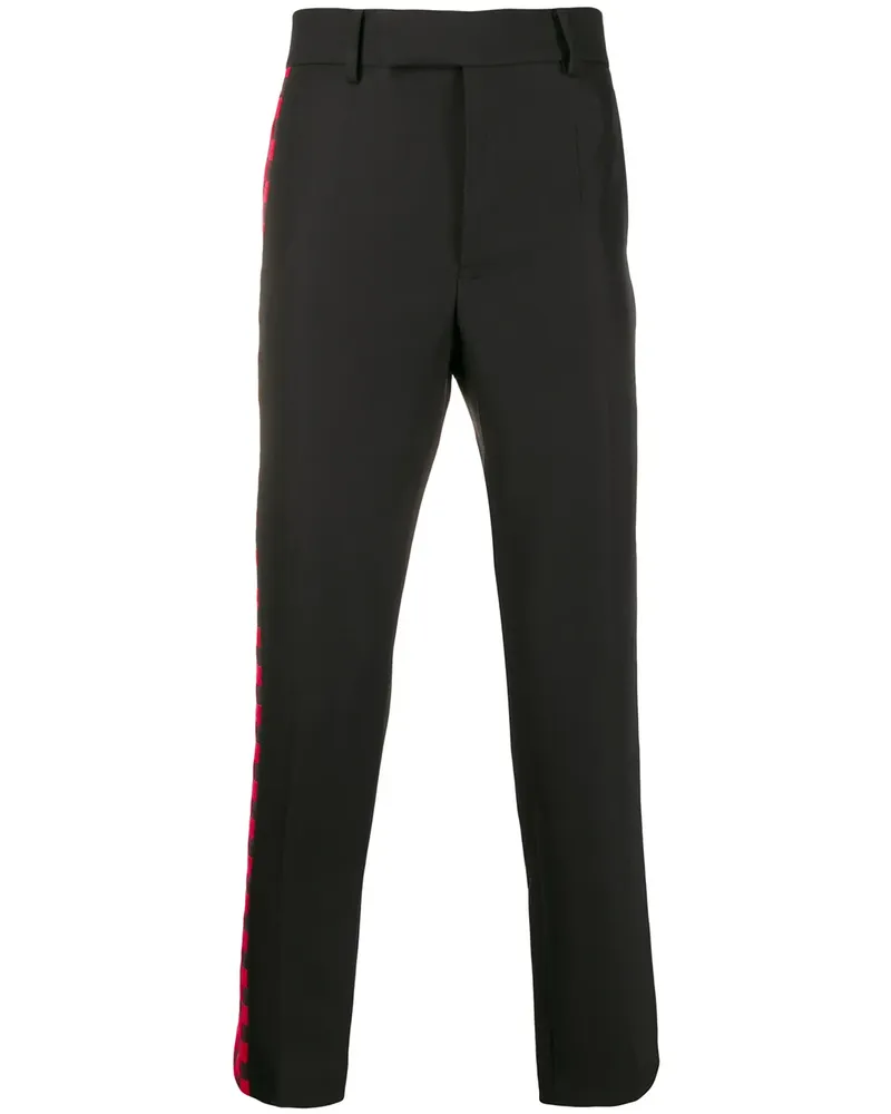 Haider Ackermann Hose mit Schachbrettmuster-Einsätzen - Schwarz Schwarz