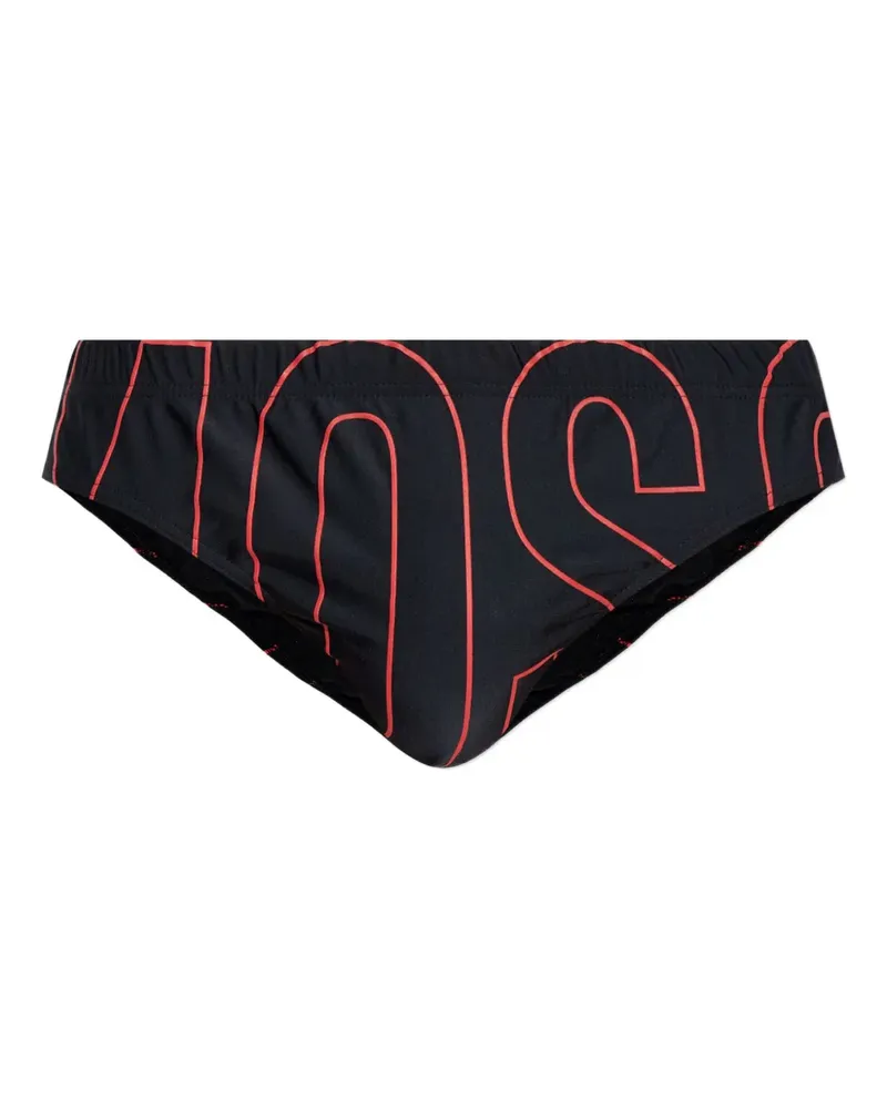 Moschino Badehose mit Logo-Print - Schwarz Schwarz