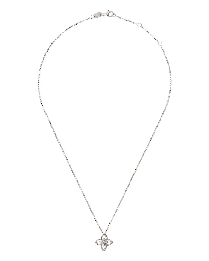 Roberto Coin 18kt 'Princess Flower' Weißgoldhalskette mit Diamanten - WG Wg