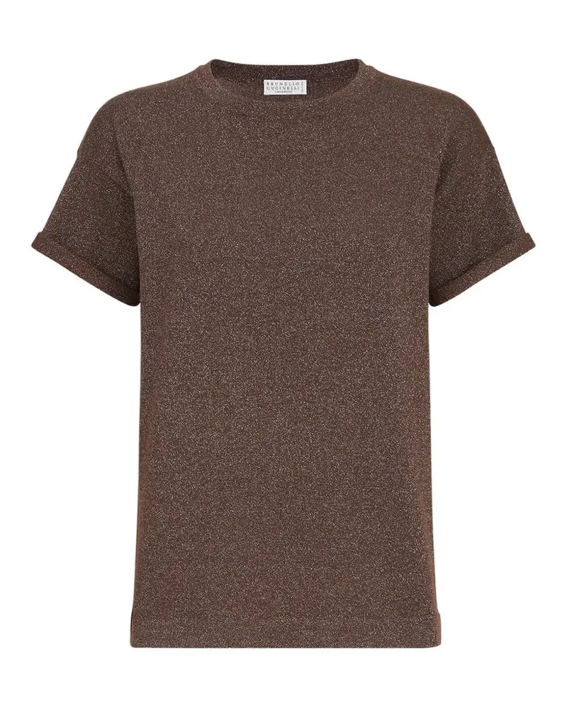 Brunello Cucinelli T-Shirt mit Rundhalsausschnitt - Braun Braun