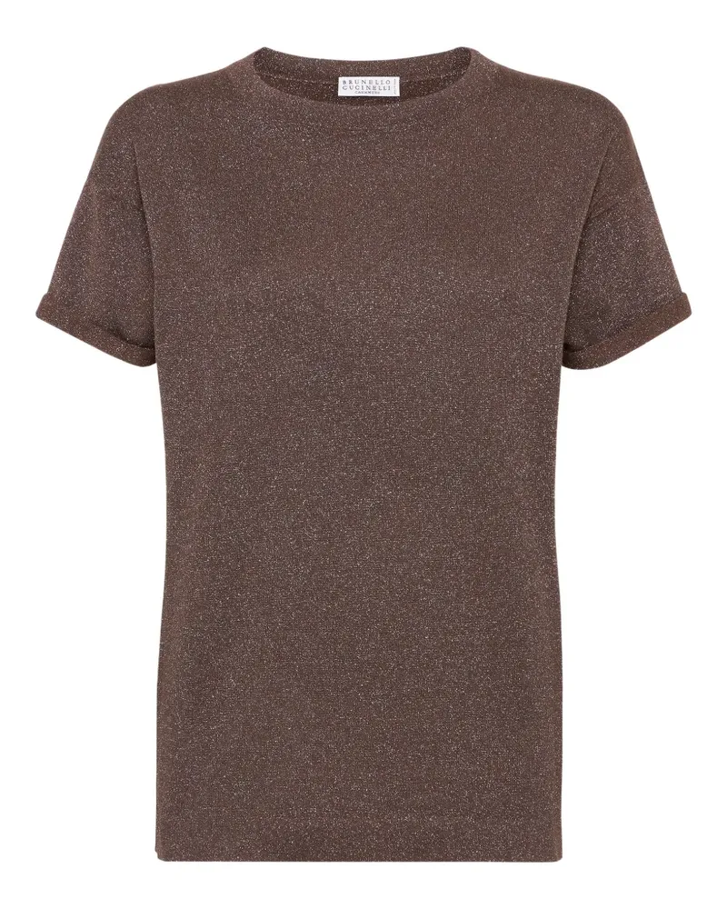 Brunello Cucinelli T-Shirt mit Rundhalsausschnitt - Braun Braun