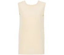 Seidenbluse mit gerippten Details - Nude