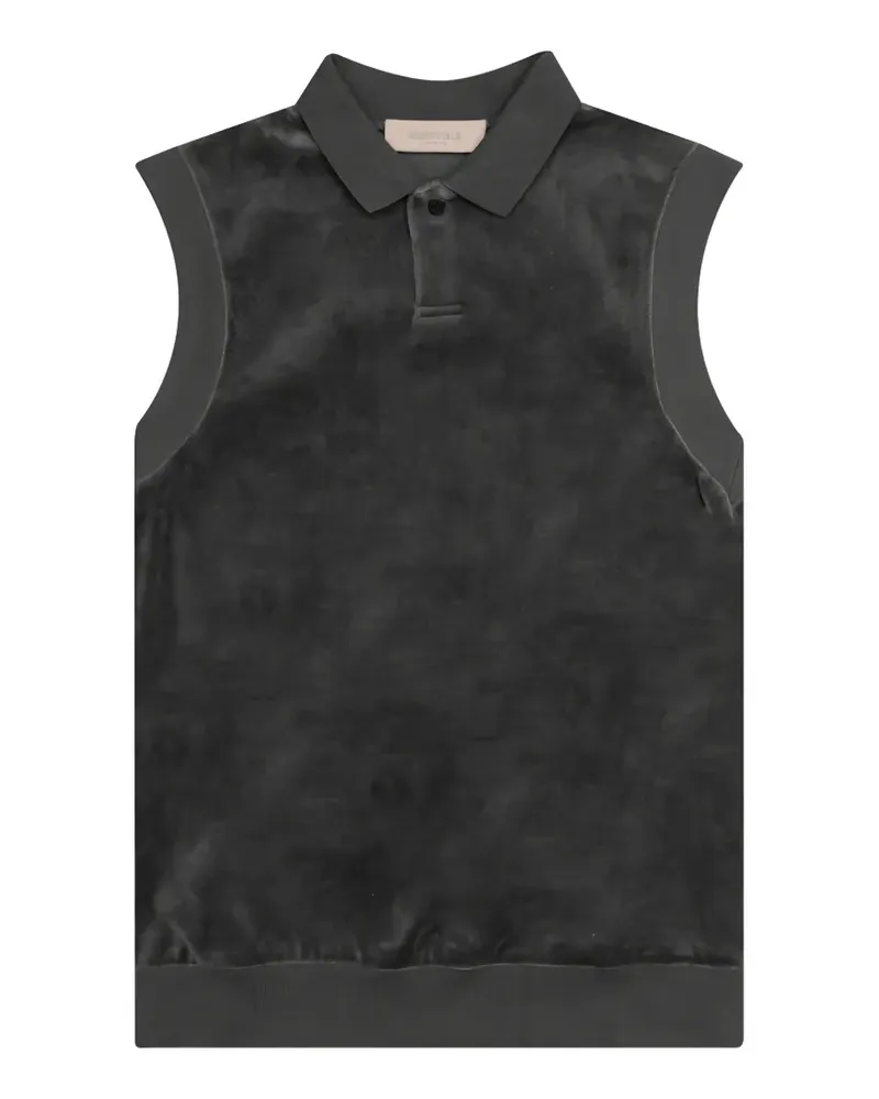 Fear of God velour sleeveless polo shirt - Grau Grau