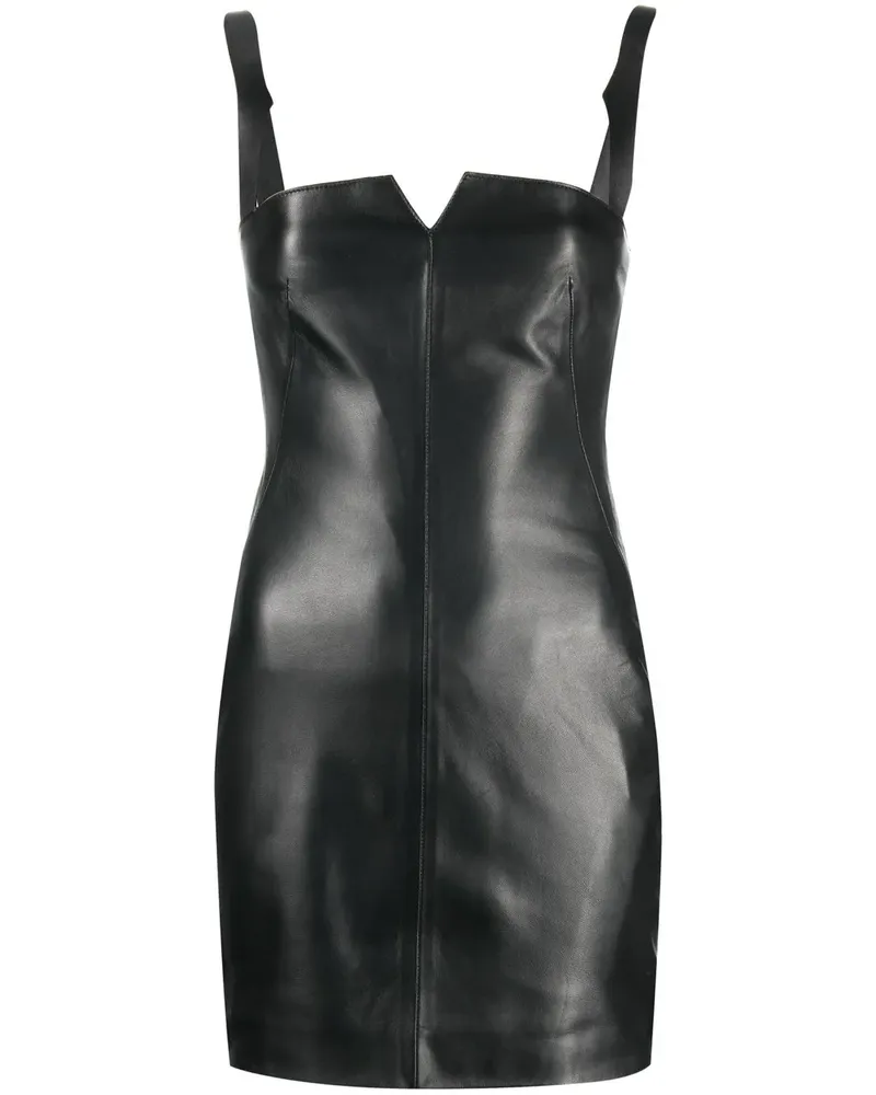 OFF-WHITE Minikleid aus Leder - Schwarz Schwarz