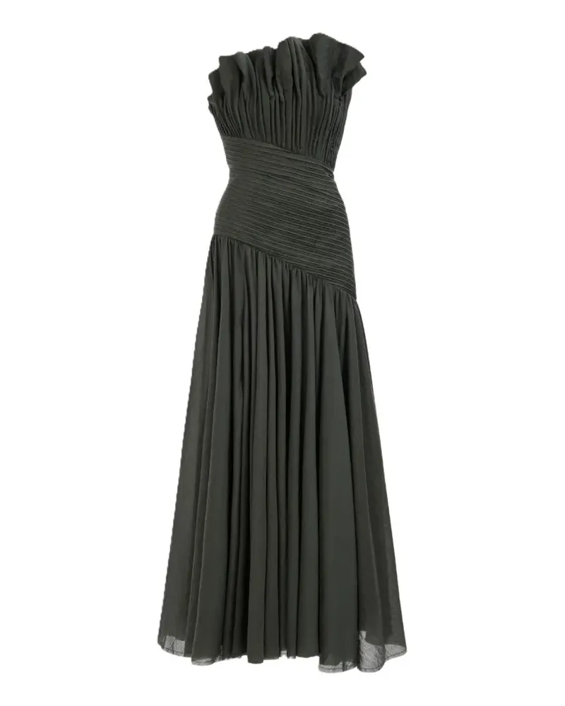 Aje. Aquiline strapless fanned gown - Grau Grau
