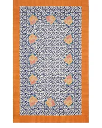 Lisa Corti Arabesque Corolla Tischdecke (270cm x 180cm Blau