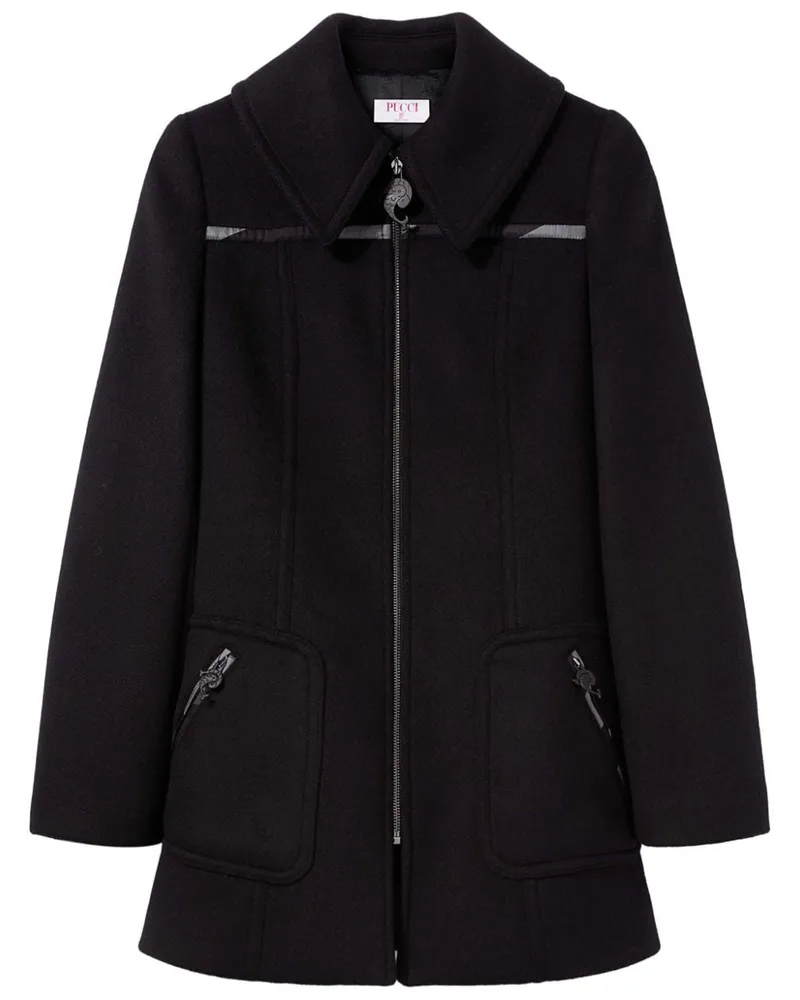Emilio Pucci Mantel mit Oversized-Kragen - Schwarz Schwarz