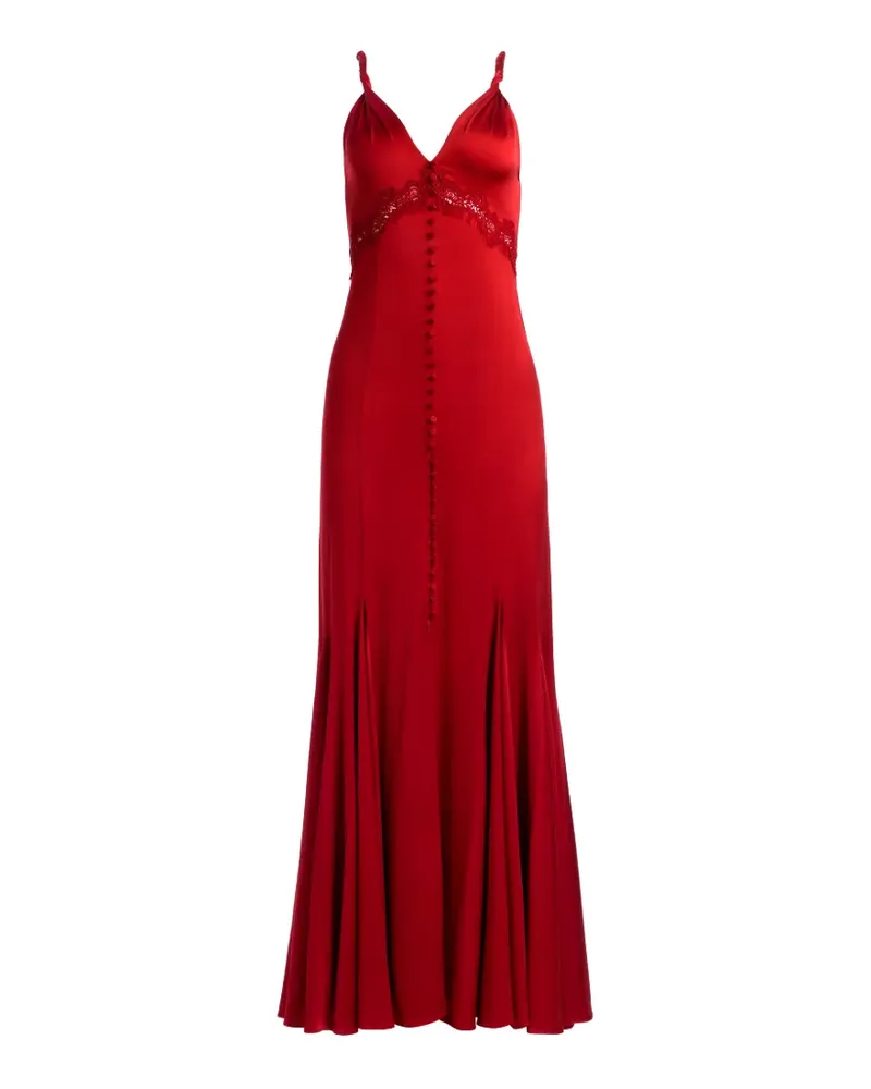 Alice + Olivia Nisa lace-trim godet maxi dress - Rot Rot
