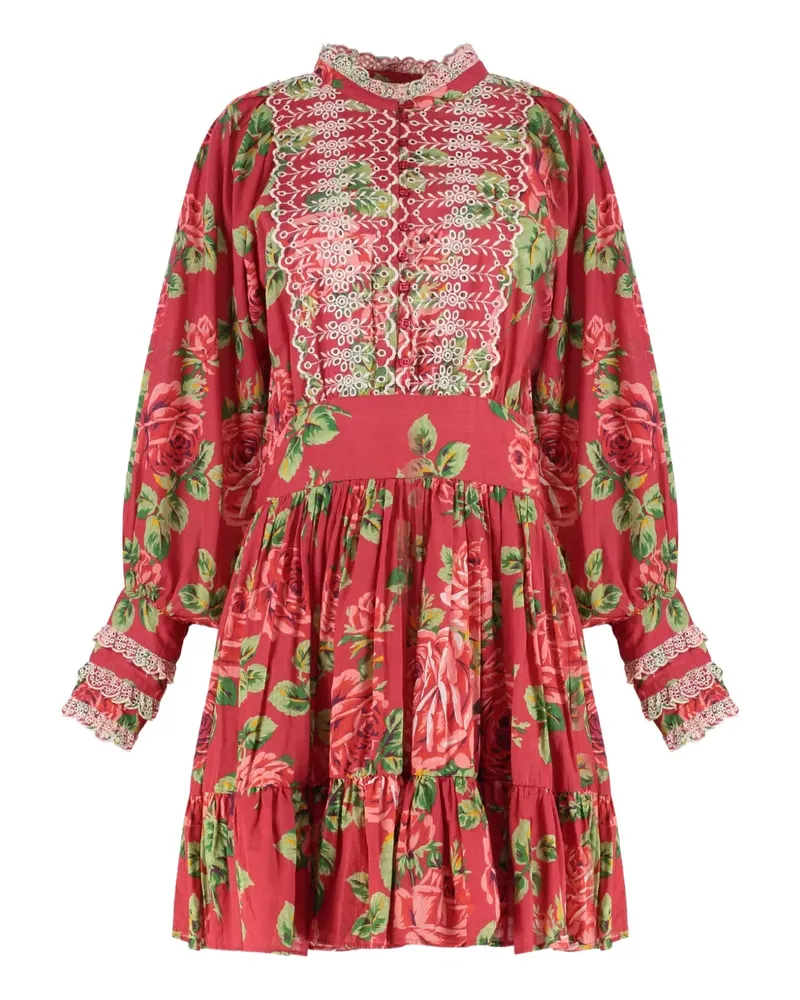 byTiMo Minikleid aus Blumenspitze - Rot Rot