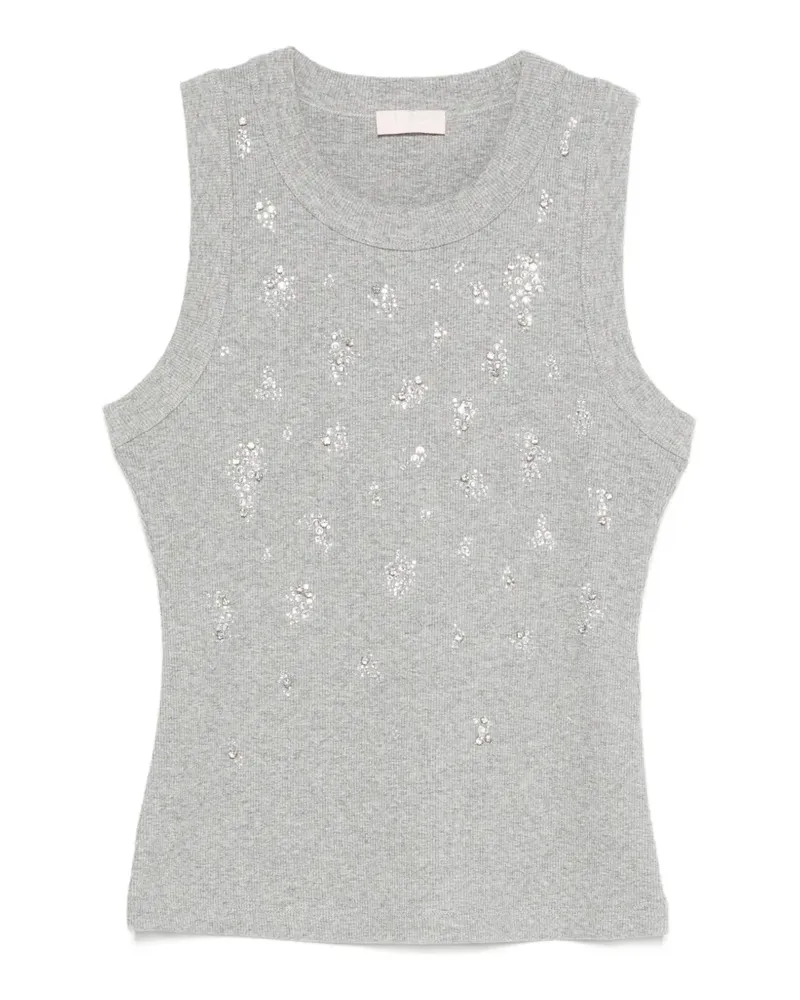 Liu Jo rhinestone-embellished ribbed T-shirt - Grau Grau