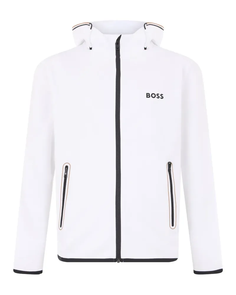 HUGO BOSS Kapuzenjacke mit Logo-Print - Weiß Weiß
