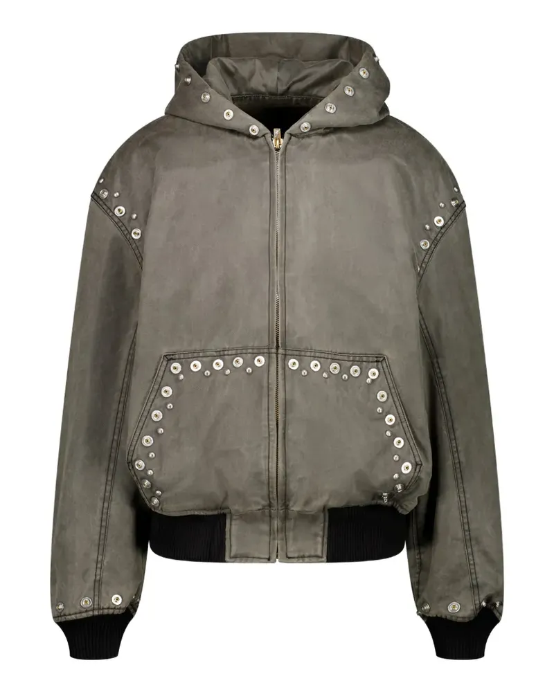 WE 11 DONE studded hooded jacket - Grau Grau